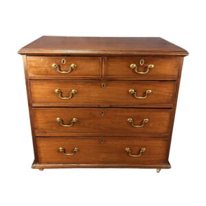18th Century Solid Mahogany 5-Drawer Chest