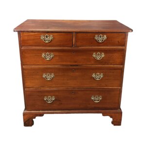 18th Century Mahogany 2-Over-3 Drawer Chest with Bracket Feet