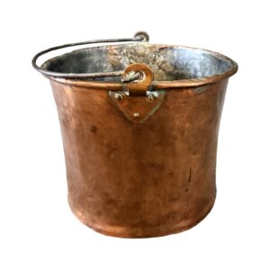 Antique Zinc-Lined Hammered Copper Pot