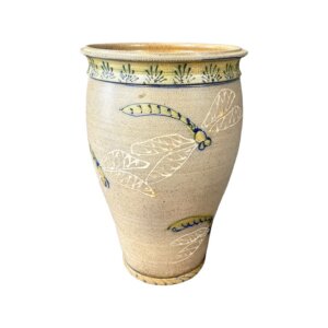 Vintage Large Dragonfly Stoneware Crock