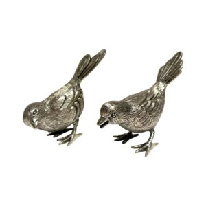 Pair of Silver Metal Birds