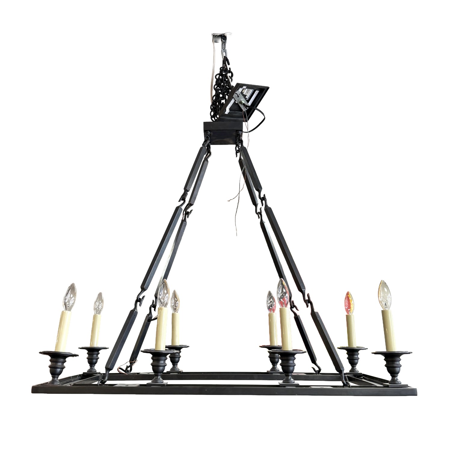 L553 (0)Contemporary Black Candlestick Style Eight Light Chandelier Contemporary Black Candlestick Style Eight Light Chandelier