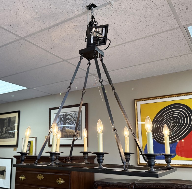 L553 (14)Contemporary Black Candlestick Style Eight Light Chandelier Contemporary Black Candlestick Style Eight Light Chandelier