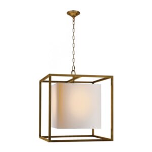 Visual Comfort Brass Caged Lantern Chandelier