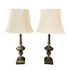 Pair of Stiffel Large Mid-Century Brass Lamps