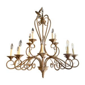 2-Tier 15-Light Antiqued Bronze Chandelier
