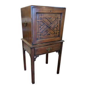 Chinese Chippendale Style Silver Cabinet By Davis Furniture Co.