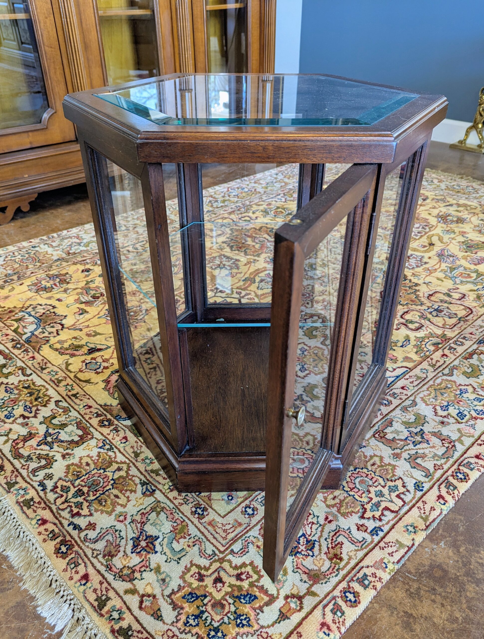 Vintage Hexagon Display Cabinet/ Side Table Vintage Hexagon Display Cabinet/ Side Table