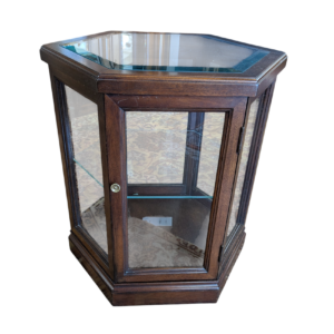 Vintage Hexagon Display Cabinet / Side Table