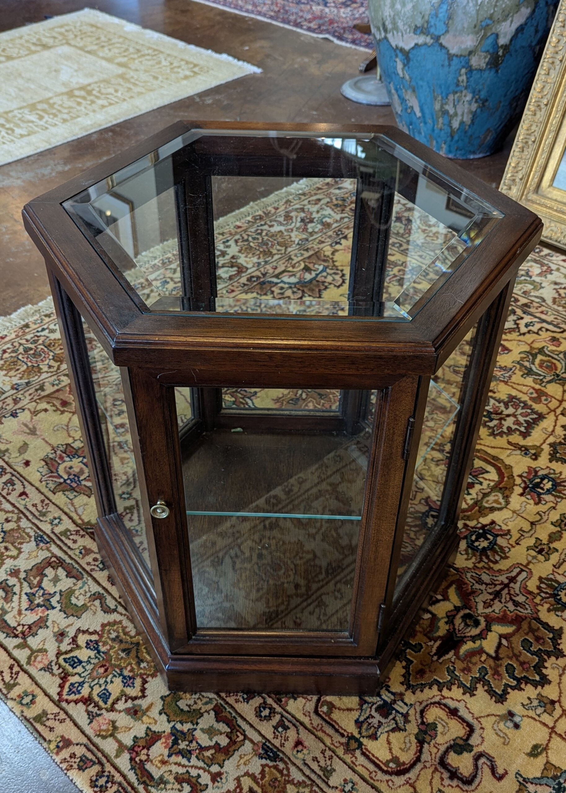Vintage Hexagon Display Cabinet/ Side Table Vintage Hexagon Display Cabinet/ Side Table