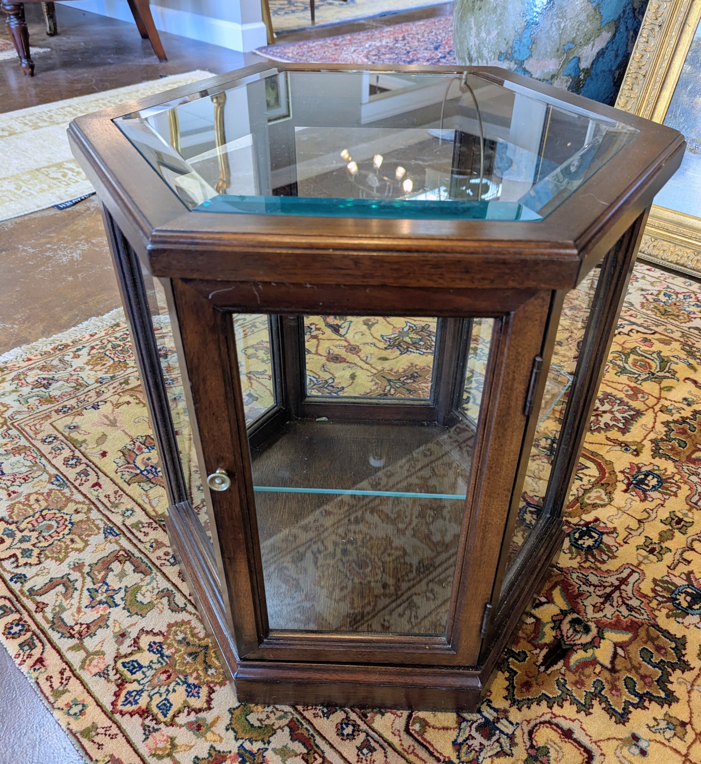 Vintage Hexagon Display Cabinet/ Side Table Vintage Hexagon Display Cabinet/ Side Table