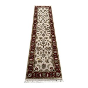 3x10 Ivory Persian Tabriz Style Hand-Knotted Runner