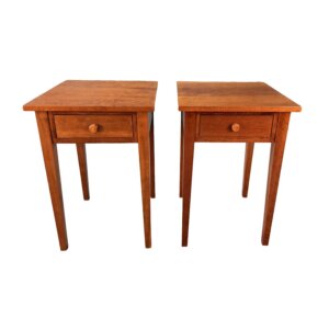 Pair of One-Drawer Cherry Side Tables by The Woodshed