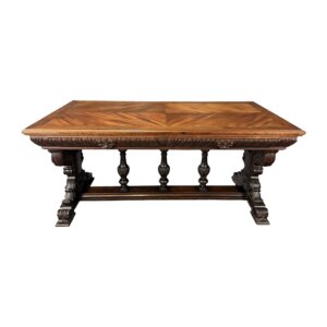 Antique Heavily Carved Mahogany Library Table