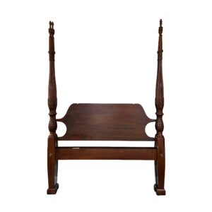 Craftique Solid Mahogany Full Size Four Post Rice Carved Bed