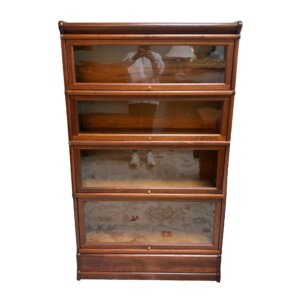 Antique Walnut Four Stack Barrister Bookcase with Bullnose Top and Base