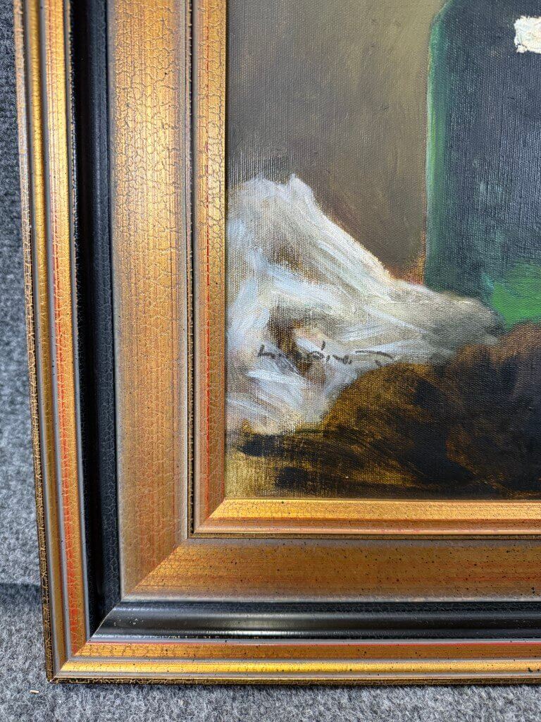 Vintage Oil on Canvas Portrait of Man Smoking Vintage Oil on Canvas Portrait of Man Smoking