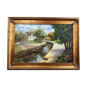Original Impressionist-Style Canal Landscape Oil Painting by Mulsby
