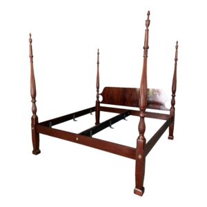 Vintage Craftique King Size Flamed Mahogany Poster Bed