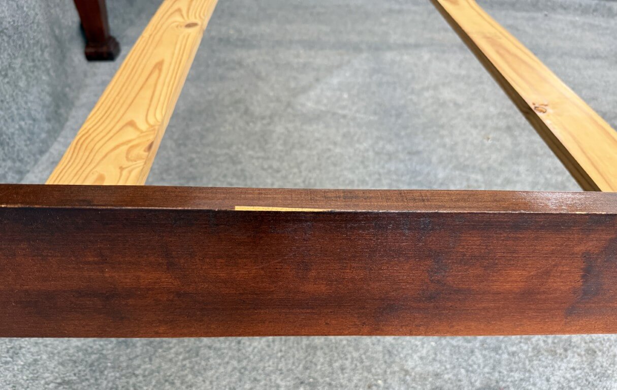 Vintage Banded Mahogany Queen Size Rice Carved Poster Bed Vintage Banded Mahogany Queen Size Rice Carved Poster Bed