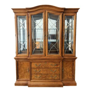 Thomasville Burled Walnut China Cabinet