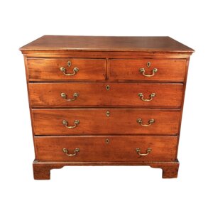 18th Century Solid Mahogany 5-Drawer Chest