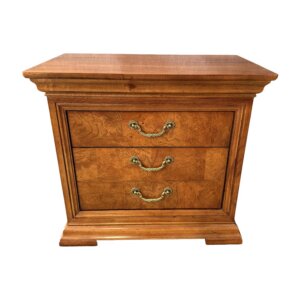 Thomasville Burled Walnut Two Drawer Nightstand