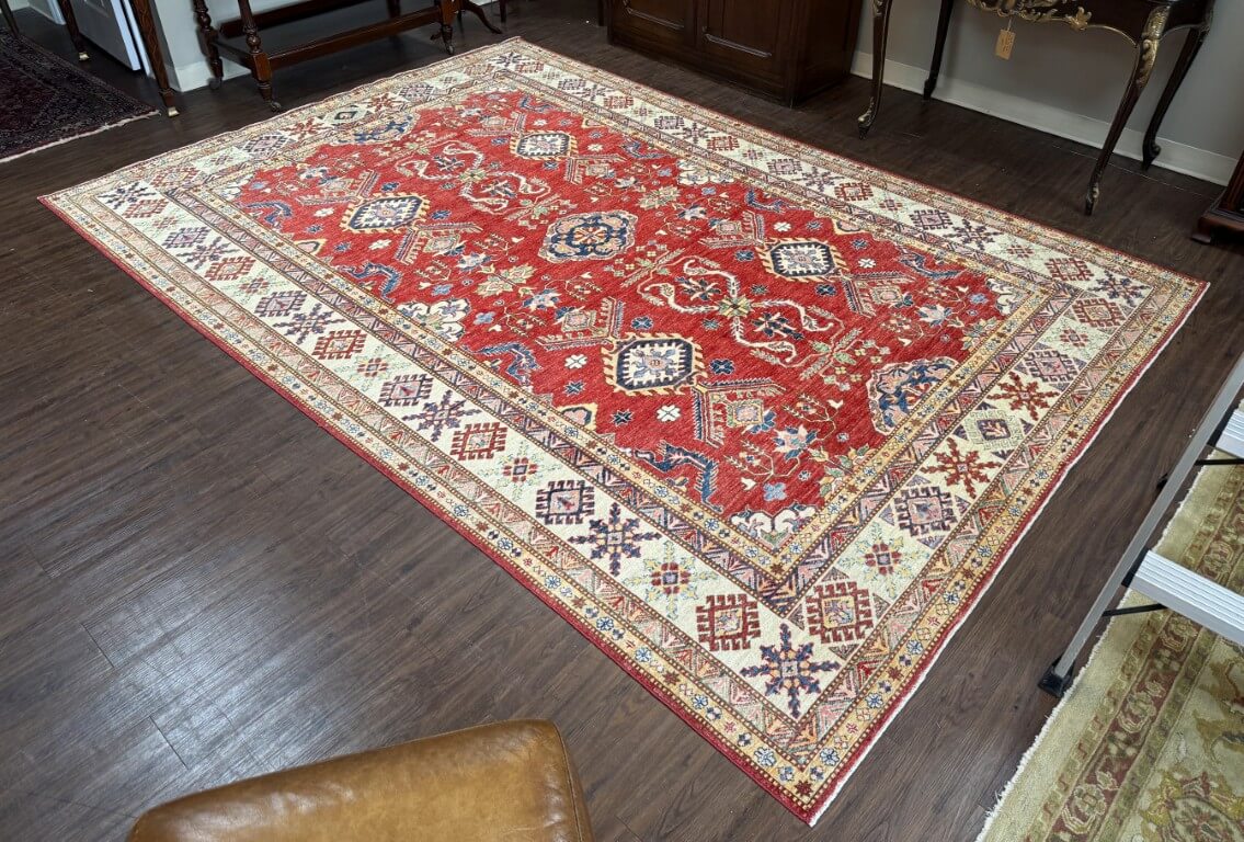 7x11 Hand-Knotted Kazak-Style Area Rug 7x11 Hand-Knotted Kazak-Style Area Rug