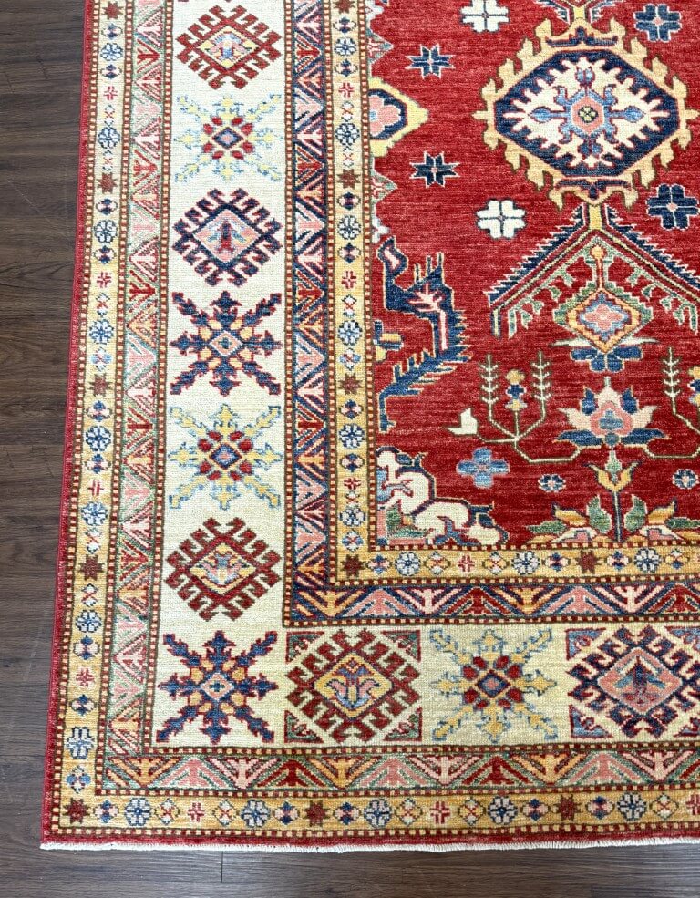 7x11 Hand-Knotted Kazak-Style Area Rug 7x11 Hand-Knotted Kazak-Style Area Rug
