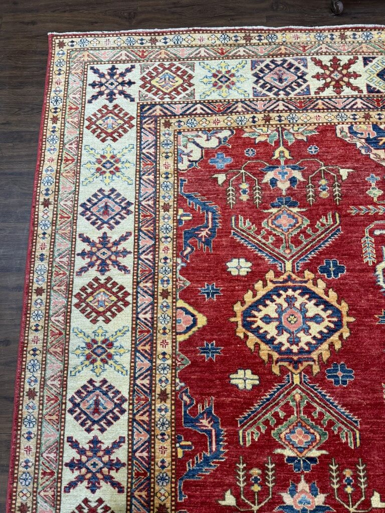 7x11 Hand-Knotted Kazak-Style Area Rug 7x11 Hand-Knotted Kazak-Style Area Rug