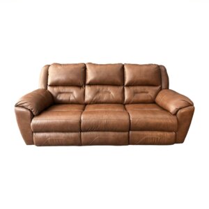 Southern Motion Reclining Brown Bonded-Leather Sofa