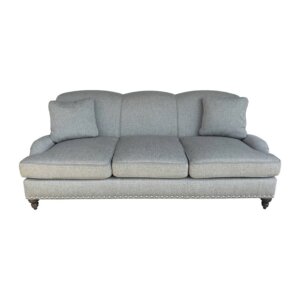Arhaus Upholstered Gray-Blue Three-Set Sofa with Rolled Arms