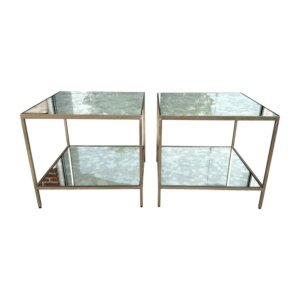 Pair of Ethan Allen Two-Tier Mirrored Side Tables