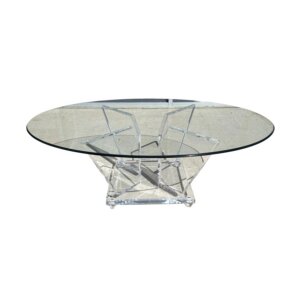 Contemporary Glass-Top Table on Acrylic Base