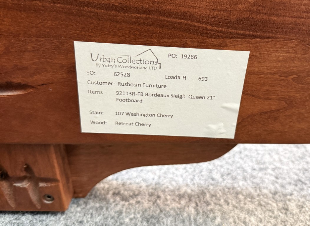 Yutzy's Woodworking Bordeaux Cherry Queen Size Bed Frame Yutzy's Woodworking Bordeaux Cherry Queen Size Bed Frame