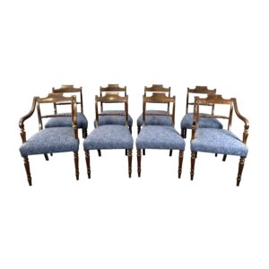 Set of 8 19th Century Solid Mahogany Turned Leg Dining Chairs
