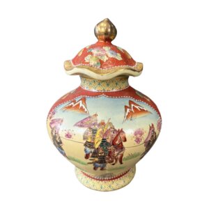 Large Satsuma Temple Jar with Lid
