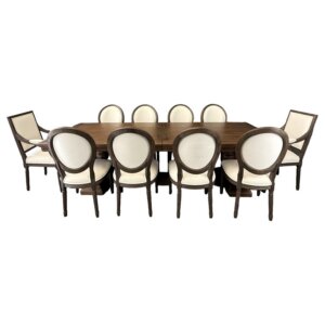 Restoration Hardware 11-Piece Dining Set with St. James Dining Table and French Upholstered Chairs