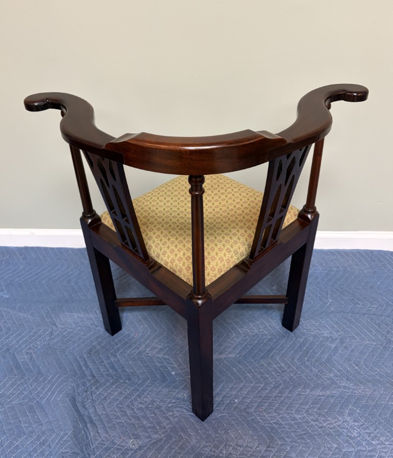 Solid Mahogany Chippendale Style Corner Chair Solid Mahogany Chippendale Style Corner Chair