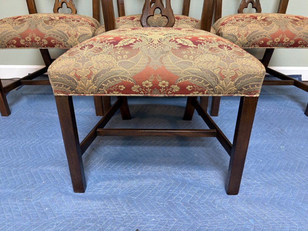 Set of Four Drexel Solid Mahogany Chippendale Style Dining Chairs Set of Four Drexel Solid Mahogany Chippendale Style Dining Chairs