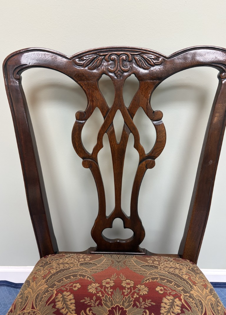 Set of Four Drexel Solid Mahogany Chippendale Style Dining Chairs Set of Four Drexel Solid Mahogany Chippendale Style Dining Chairs