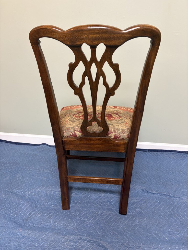 Set of Four Drexel Solid Mahogany Chippendale Style Dining Chairs Set of Four Drexel Solid Mahogany Chippendale Style Dining Chairs