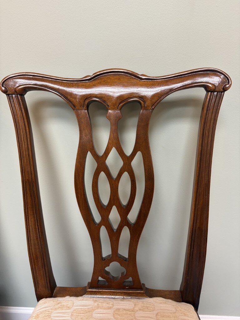 Pair of Solid Mahogany Chippendale Style Dining Chairs Pair of Solid Mahogany Chippendale Style Dining Chairs