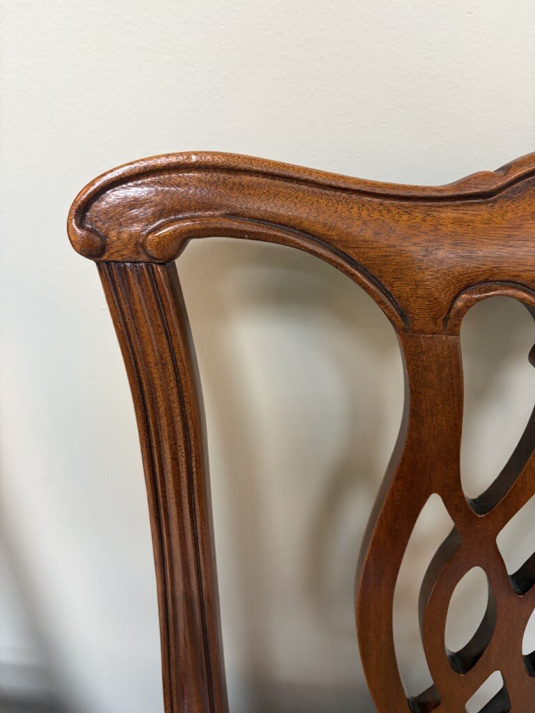 Pair of Solid Mahogany Chippendale Style Dining Chairs Pair of Solid Mahogany Chippendale Style Dining Chairs