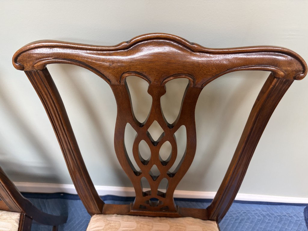 Pair of Solid Mahogany Chippendale Style Dining Chairs Pair of Solid Mahogany Chippendale Style Dining Chairs