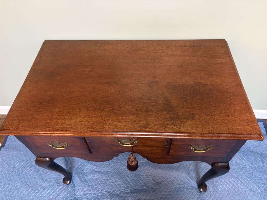 Mid 18th Century Mahogany Queen Anne Lowboy with Boston Provenance Mid 18th Century Mahogany Queen Anne Lowboy with Boston Provenance