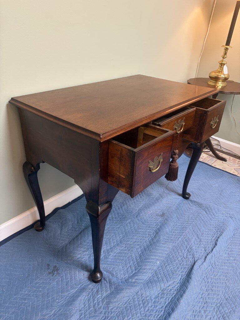 Mid 18th Century Mahogany Queen Anne Lowboy with Boston Provenance Mid 18th Century Mahogany Queen Anne Lowboy with Boston Provenance