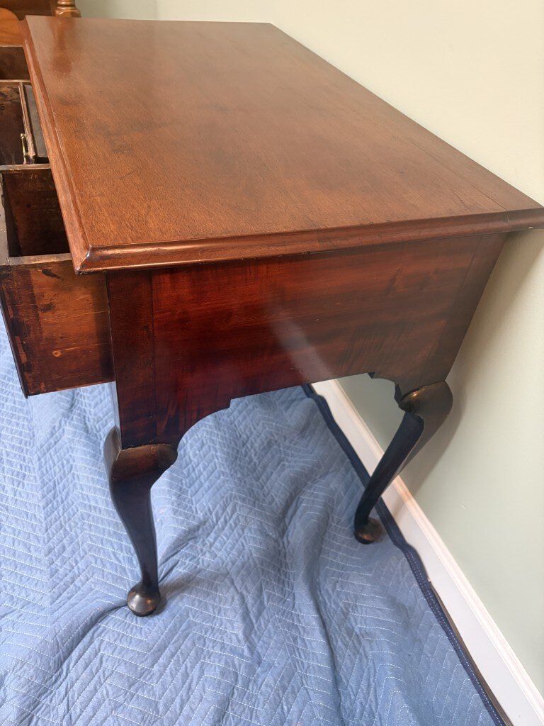 Mid 18th Century Mahogany Queen Anne Lowboy with Boston Provenance Mid 18th Century Mahogany Queen Anne Lowboy with Boston Provenance