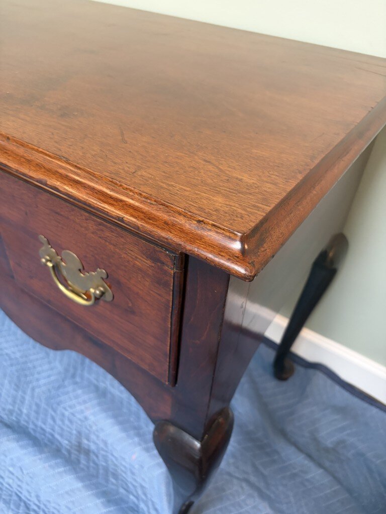 Mid 18th Century Mahogany Queen Anne Lowboy with Boston Provenance Mid 18th Century Mahogany Queen Anne Lowboy with Boston Provenance