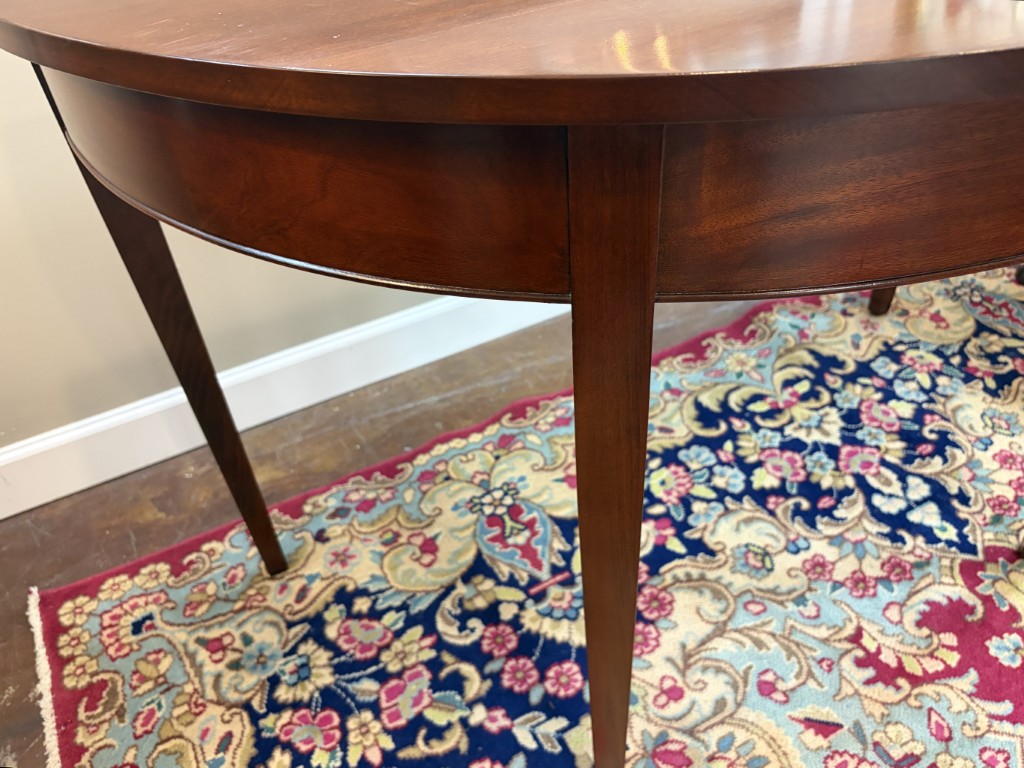 Wide Mahogany Demilune Table Wide Mahogany Demilune Table